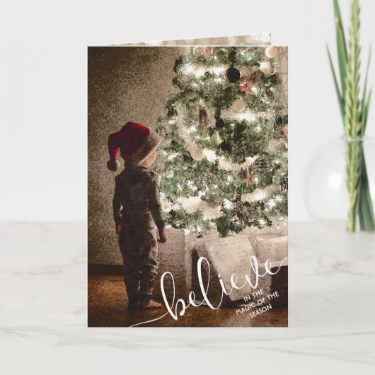 Geloof dat de kerstboom gevouwen is feestdagen kaart (Voorkant)