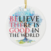 Geloof dat er een goede blauwe bloeiende boom is keramisch ornament (Voorkant)