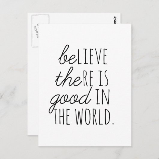 Geloof dat er goed is - wees het goede! briefkaart (Voorkant / Achterkant)