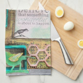 Geloof dat er iets wonderbaarlijks zal gebeuren theedoek (Quarter Fold)