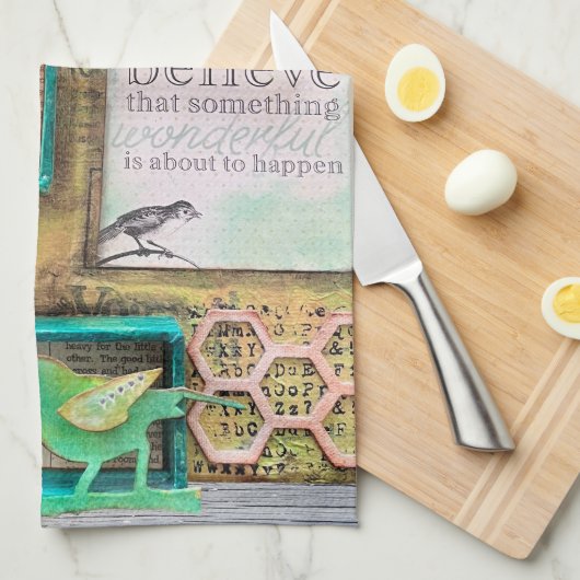 Geloof dat er iets wonderbaarlijks zal gebeuren theedoek (Quarter Fold)