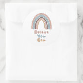 Geloof dat je boho-kleurige regenboog kunt motivat ronde sticker (Tas)