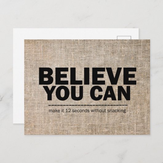 Geloof Dat Je Het Kan Grappig Gewichtsverlies Diee Briefkaart (Voorkant / Achterkant)