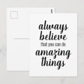 Geloof dat je ongelofelijke dingen Inspirerend kun Briefkaart (Voorkant / Achterkant)