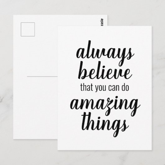 Geloof dat je ongelofelijke dingen Inspirerend kun Briefkaart (Voorkant / Achterkant)