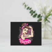 geloof dat roze ribbon sterke vrouwen borstkanker  briefkaart (Staand voorkant)