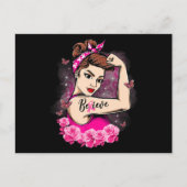 geloof dat roze ribbon sterke vrouwen borstkanker  briefkaart (Voorkant)