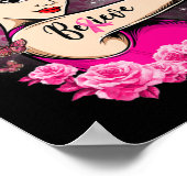 geloof dat roze ribbon sterke vrouwen borstkanker  poster (Hoek)