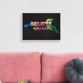Geloof dat u Home Studio Kantoor Black kunt gebrui Canvas Afdruk (Insitu (Woonkamer))