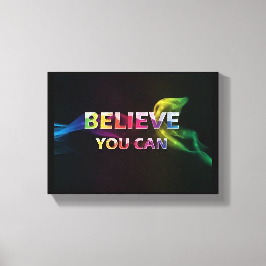Geloof dat u Home Studio Kantoor Black kunt gebrui Canvas Afdruk (Voorkant)