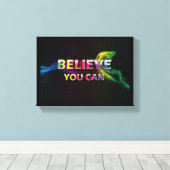 Geloof dat u Home Studio Kantoor Black kunt gebrui Canvas Afdruk (Insitu (Houten vloer))