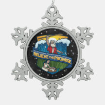 Geloof de belofte sneeuwvlok ingelijst Ornament