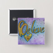 Geloof de Button van Heart Word Art Lapel Pin (Voorkant /achterkant)
