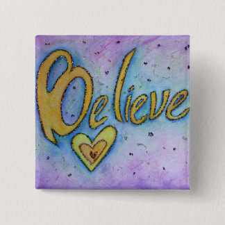 Geloof de Button van Heart Word Art Lapel Pin