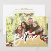 Geloof de Hand Van letters voorzien Foto van de Feestdagenkaart (Voorkant / Achterkant)