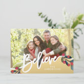 Geloof de Hand Van letters voorzien Foto van de Feestdagenkaart (Staand voorkant)