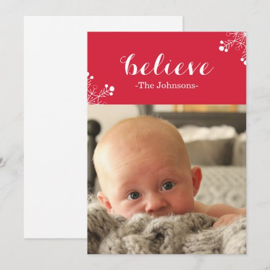 Geloof de Kaart van de Foto van Kerstmis (Voorkant / Achterkant)