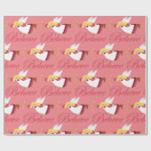 Geloof de kerstengel cadeaupapier (Vlak)