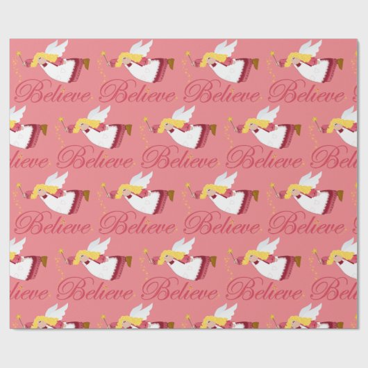 Geloof de kerstengel cadeaupapier (Vlak)