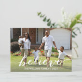 Geloof de kerstfeestfoto van de Manuscript Feestdagenkaart (Staand voorkant)