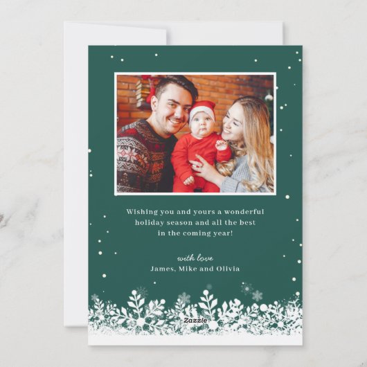 Geloof de kerstfoto van de Bekleding van de Snowfl Feestdagenkaart (Achterkant)