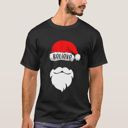 Geloof de kerstman met kerstviadengroep in Santa H T-shirt (Voorkant)
