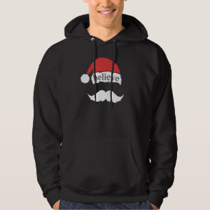 Geloof de kerstwitte kerstmustache uit de kerstker hoodie
