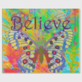 Geloof de kleurrijke vlinder cadeaupapier (Vlak)