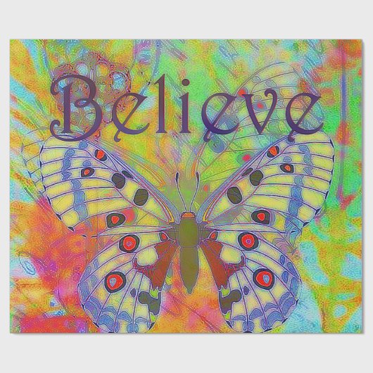 Geloof de kleurrijke vlinder cadeaupapier (Vlak)