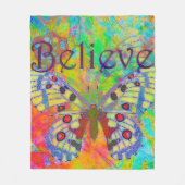 Geloof de kleurrijke vlinder fleece deken (Voorkant)