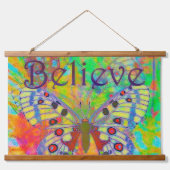 Geloof de kleurrijke vlinder hangend wandkleed (Voorkant)