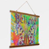 Geloof de kleurrijke vlinder hangend wandkleed (Gebogen)