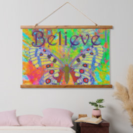 Geloof de kleurrijke vlinder hangend wandkleed