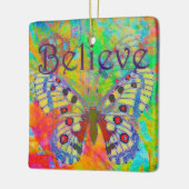 Geloof de kleurrijke vlinder keramisch ornament (Links)