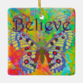 Geloof de kleurrijke vlinder keramisch ornament (Voorkant)