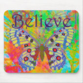 Geloof de kleurrijke vlinder muismat (Voorkant)