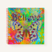 Geloof de kleurrijke vlinder notitieboek (Voorkant)