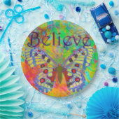 Geloof de kleurrijke vlinder papieren bordje (Feest)