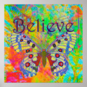 Geloof de kleurrijke vlinder poster (Voorkant)