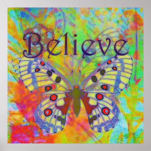 Geloof de kleurrijke vlinder poster (Voorkant)