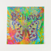 Geloof de kleurrijke vlinder wandkleed (Voorkant)