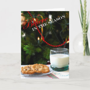 Geloof - de koekjes & de melk van Kerstmis voor Feestdagen Kaart