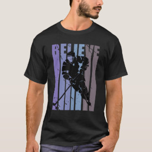 Geloof de Mannen Ice Hockey Winter Sports Player C T-shirt