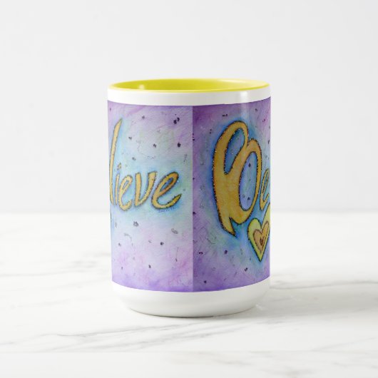 Geloof de Mok van het Inspirerend Word Art Coffee  (Midden)