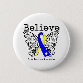 Geloof downsyndroom bewustzijn ronde button 5,7 cm