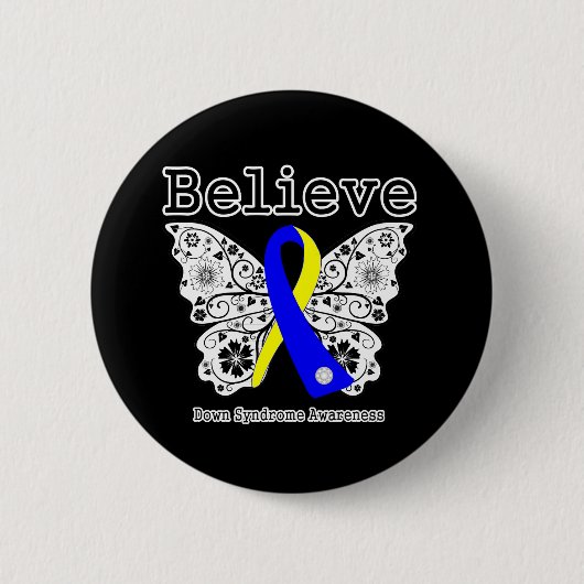 Geloof downsyndroom bewustzijn ronde button 5,7 cm (Voorkant)