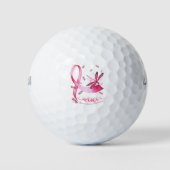Geloof Dragonfly roze lintblaaskanker Golfballen (Voorkant)