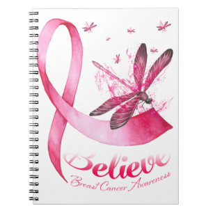 Geloof Dragonfly roze lintblaaskanker Notitieboek