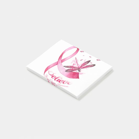 Geloof Dragonfly roze lintblaaskanker Post-it® Notes (Schuin)