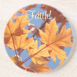 Geloof! drank Coaster Gouden Oranje Herfstbladeren Zandsteen Onderzetter